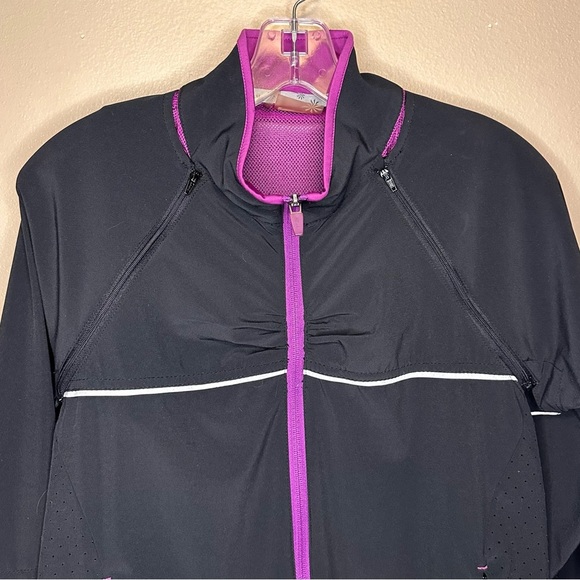 Athleta Women's Vented Charcoal Gray and Purple Workout Jacket Size Large - Picture 4 of 9